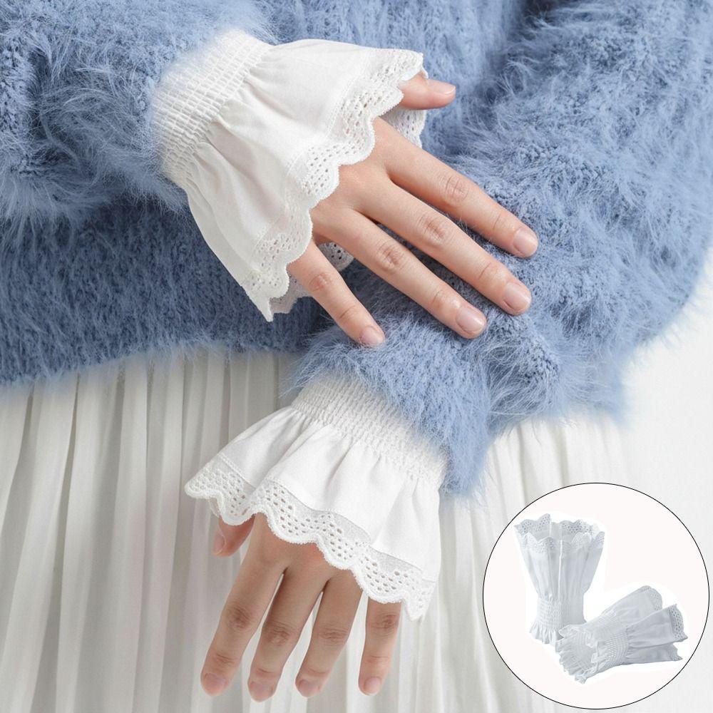 Белый Ложный Манжет Съемный Кружевной Манжет Новый Манжет для Свитера Женский