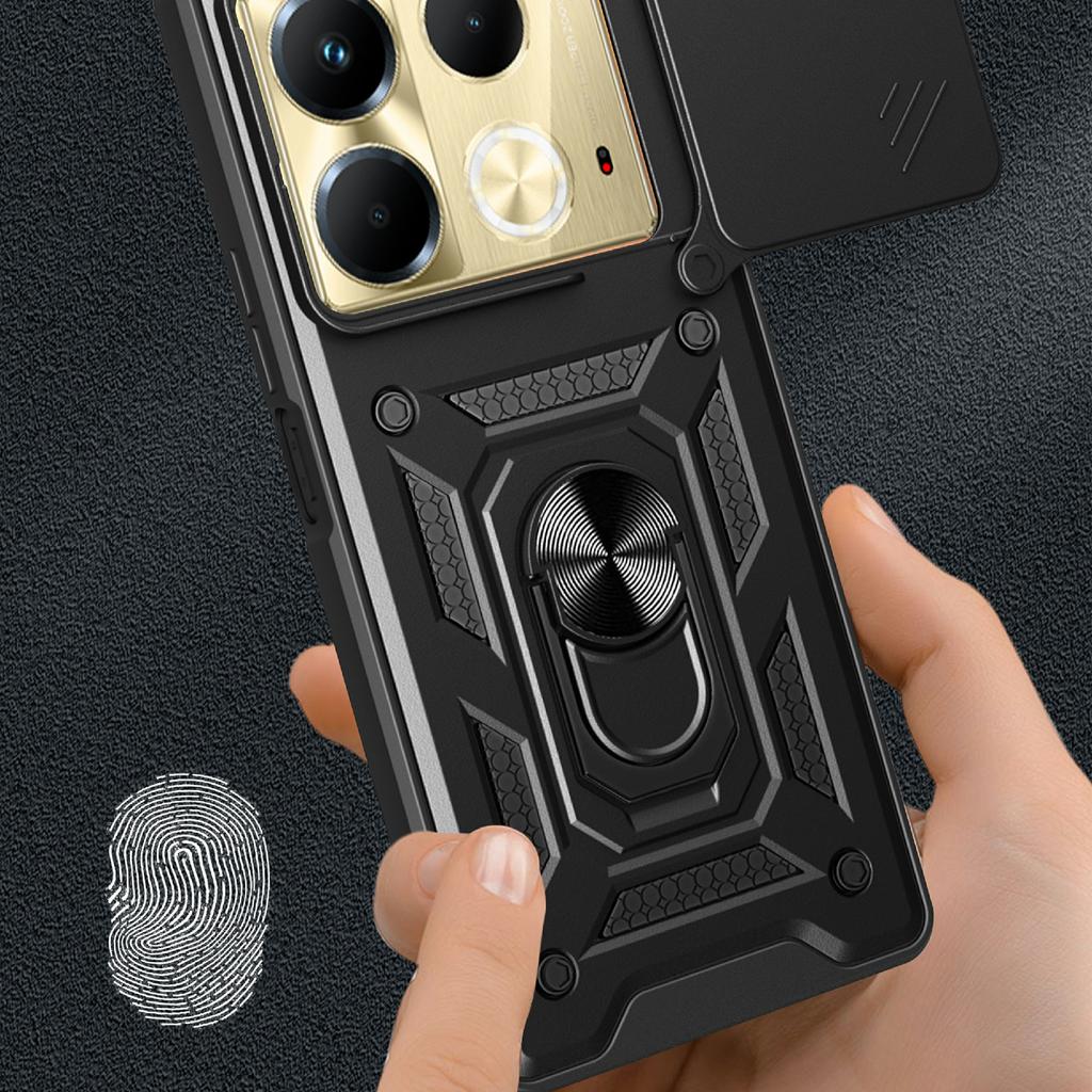 For Infinix Note 40 Cell Phone Case Slide Lens Guard Dust-Proof PC+TPU Phone Shell