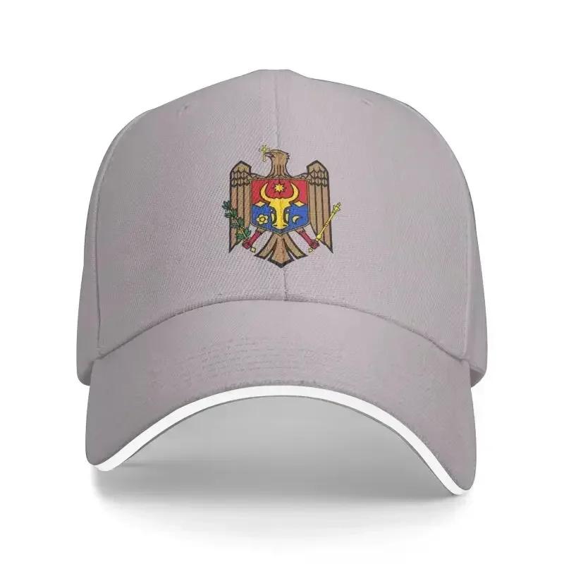 Панк Герб Молдовы Бейсболка Мужская Женская Дышащая Кепка Папы Защита от Солнца