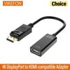 4K DisplayPort на HDMI-совместимый Адаптер Штекер DP на Гнездо HDMI-совместимый Кабель-конвертер Видео Аудио Для Проектора HDTV ПК