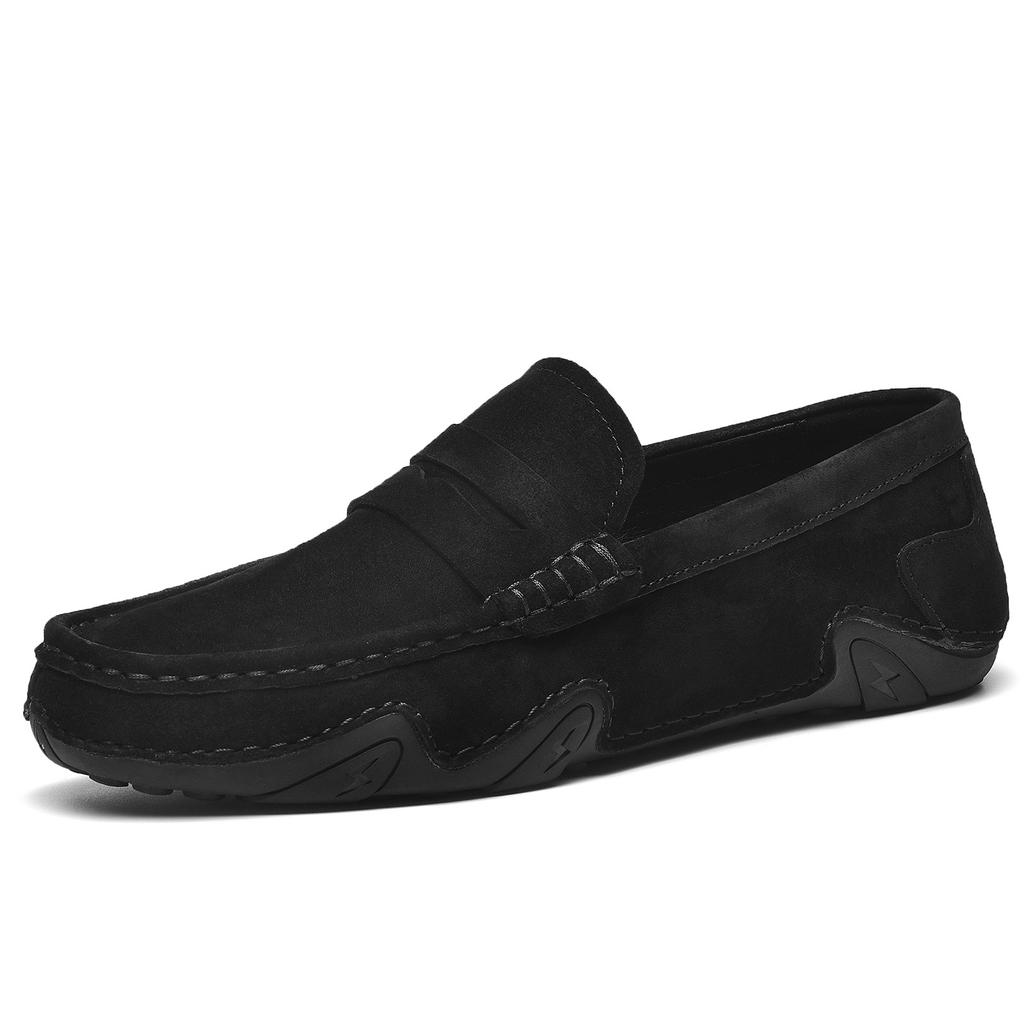 Top Layer Genuine Leather Suede Loafers Breathable and Comfortable Casual Driving Shoes Mens Shoes