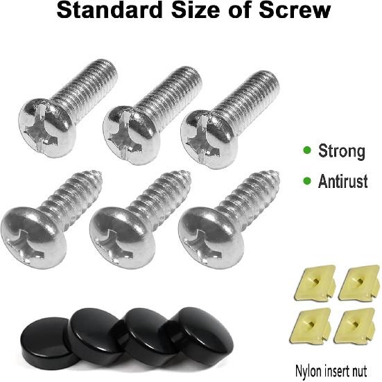 Aootf License Plate Covers- Clear Flat License Plate Protector, Unbreakable Transparent Protective Cover With Screws Caps, 2 Pack For Front Rear