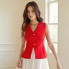 Women's Summer V Neck Vest Button-up Sleeveless Suit Jacket Waistcoat Casual Business Blazer Vest Top