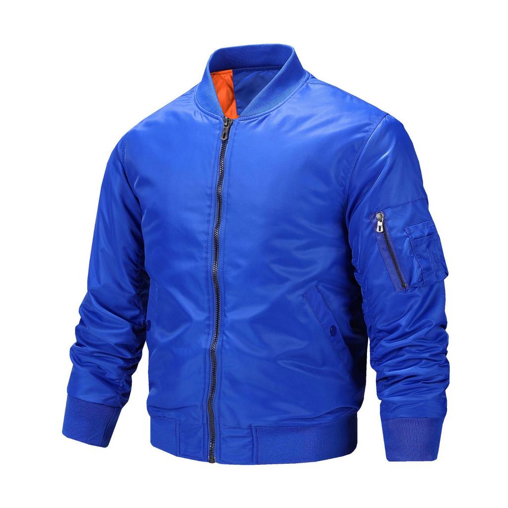 Men's Spring MA-1 Bomber Jacket: Solid Color Motorcycle Outerwear, Plus Size Baseball Collar Flight Suit