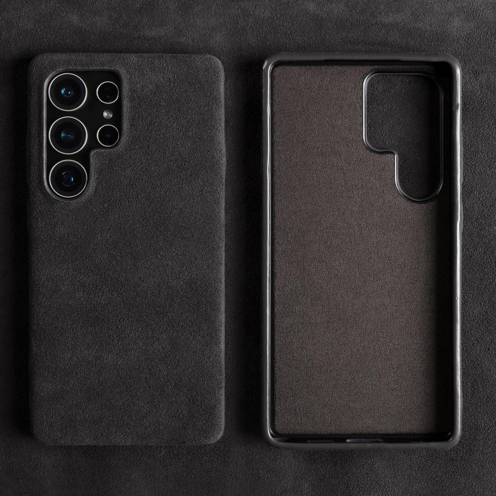 Магнитный чехол из замши Алькантара для Samsung Galaxy S25 Ultra S24 Plus S23 S22 S21 FE, всесторонний, с поддержкой беспроводной зарядки
