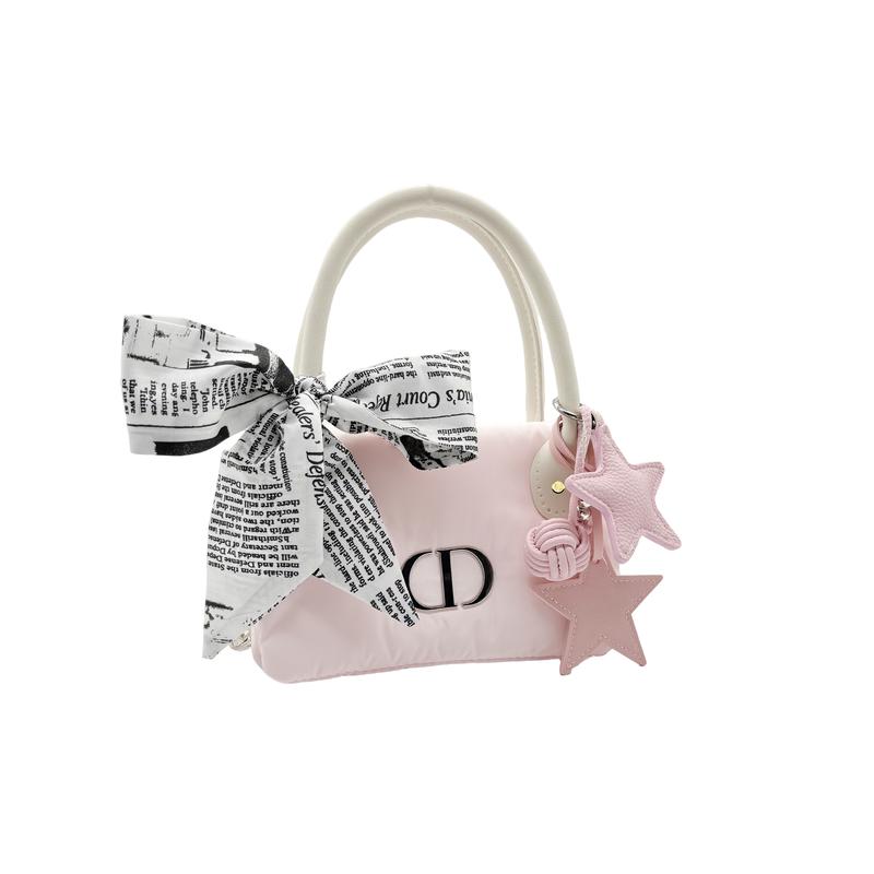 Dior Косметичка в стиле DIY Розовая Звездные Комиксы Милая Элегантная Нежная Мягкая Милая Изысканная Высококлассный Литературный Стиль Портативная Холщовая Через Плечо На Плечо