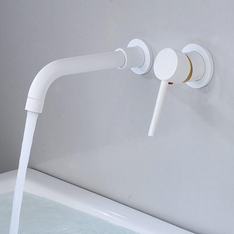 EllEN Современный латунный настенный смеситель для раковины в ванной комнате, настенный смеситель для раковины с поворотным изливом, смеситель для ванны, кран, отделка под античную бронзу ELK202