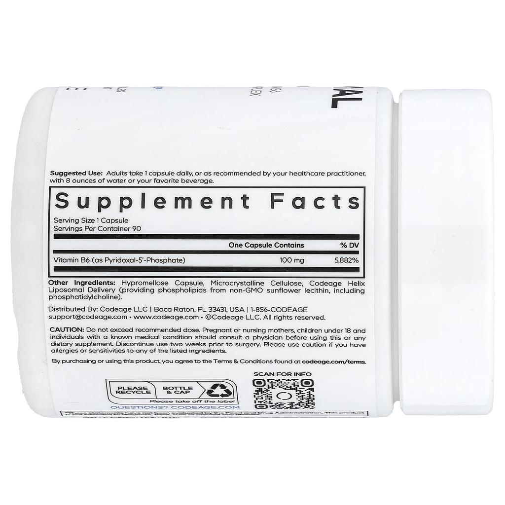 Codeage, Liposomal P5P, 90 Veggie Capsules