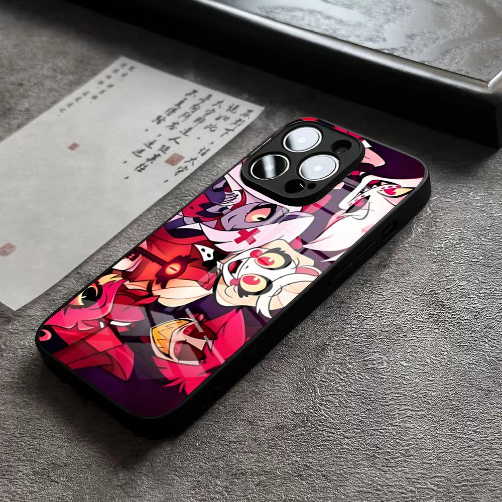 Чехол для телефона Hazbin Hotels Аластор Для iPhone 16 Pro Max 14 17 Air 12 15 11 13 Mini X XR XS Max SE Стеклянная крышка