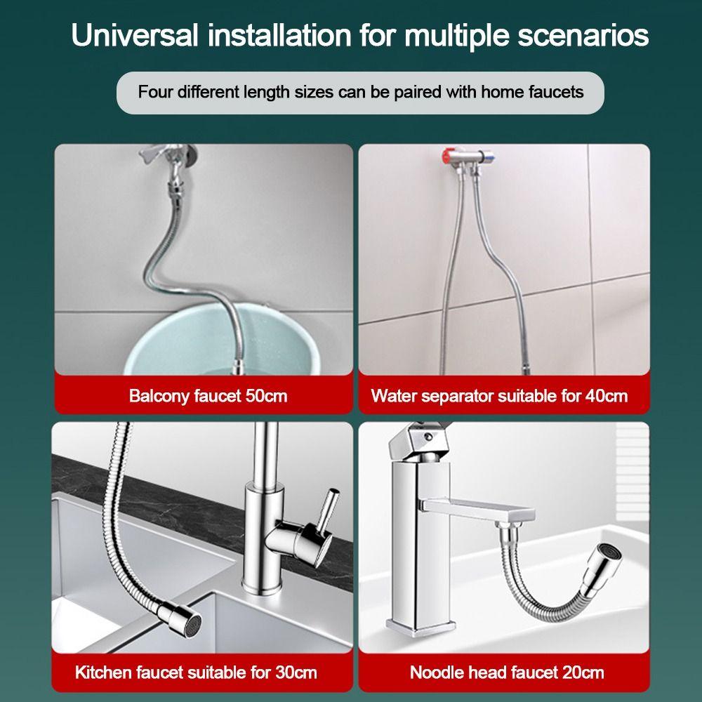 360° Rotating Bendable Portable Faucet Extender Lengthening Tube Faucet Extender Pipe Bathroom Tap