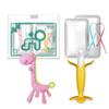 Anju Teether & Brush 2-piece Set Giraffe + Banana, Pink (bracelet), Korean Baby Products