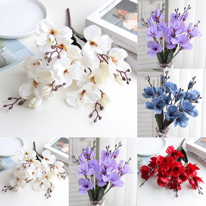 Элегантный и реалистичный искусственный букет магнолии из шелка для свадеб и домашнего декора