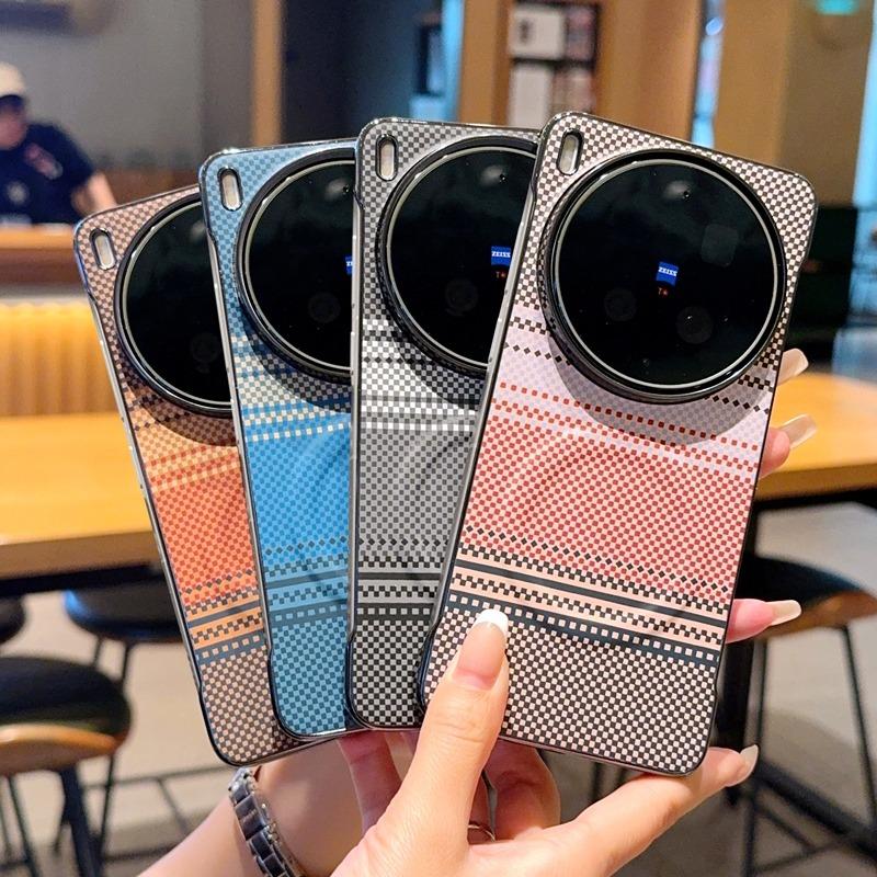 Керамический кожаный чехол-полуоболочка с текстурой для vivo X300 Ultra X300s X200 Pro Mini, магнитный, ультратонкий, с рассеиванием тепла, жесткий