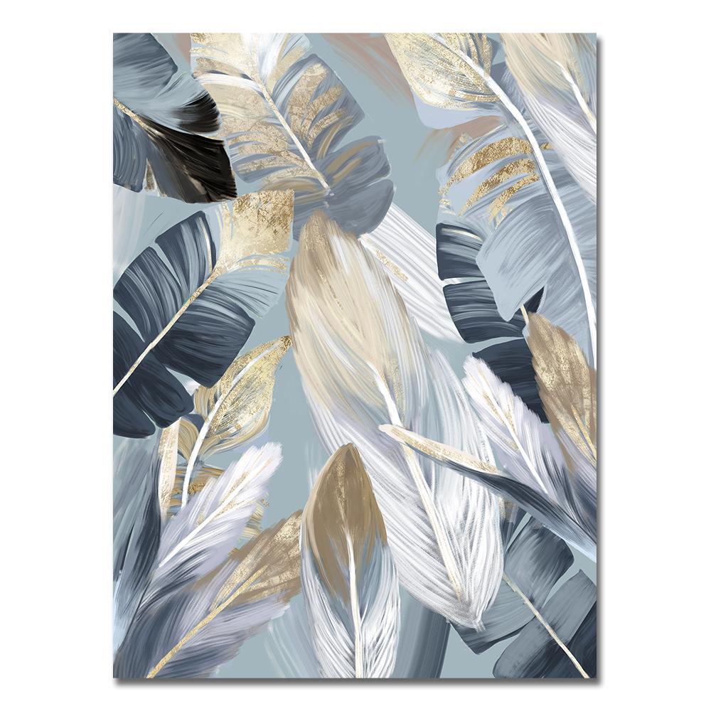 Абстрактные золотые пальмовые листья, постер, декор для комнаты, скандинавское растение, холст, картина, настенное искусство для гостиной, интерьер, домашний декор