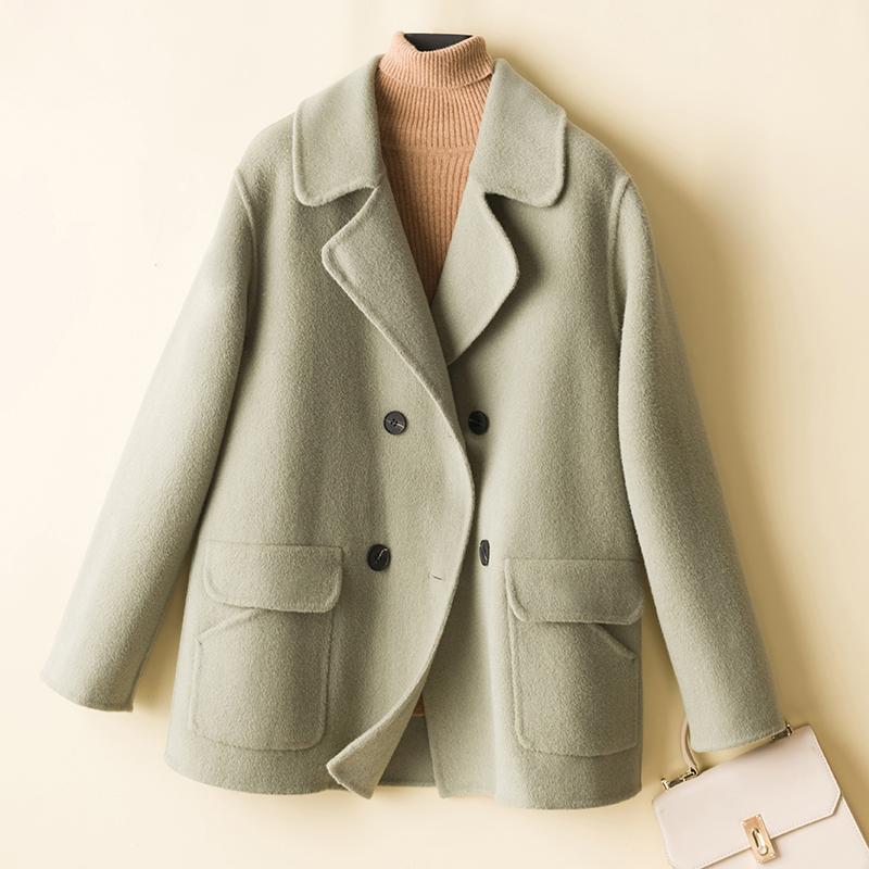 Женская шерстяная куртка из 100% шерсти, СОВРЕМЕННАЯ НОВАЯ SAGA, осеннее шерстяное пальто, зимние теплые шерстяные куртки, двубортные