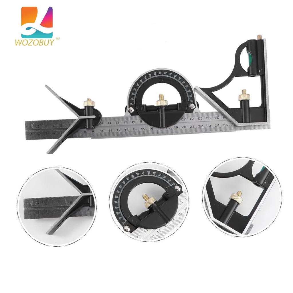 Комбинированный набор с квадратной, центральной и реверсивной головкой транспортира и лезвием - длина лезвия 12 дюймов, головки из чугуна, закаленная сталь