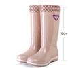 Женские бархатные теплые дождевые сапоги с высокой трубкой, износостойкие резиновые сапоги средней длины, кухонная нескользящая резиновая обувь, водонепроницаемая рабочая обувь