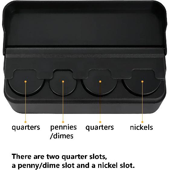2 Pack Coin Holder for Car, Coin Organizer, Portable Coin Storage, Suitable for Most Car and Trucks, Black