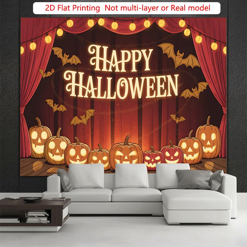 Party Backdrop Halloween Flat Pumpkin Scary Photo Booth Decor Party Decor
