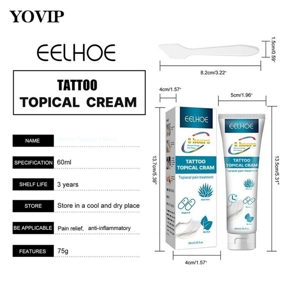 Крем для татуировок EELHOE, мазь для татуировок, безболезненный крем для бровей, волосистой части головы и линии волос 60 мл, 1 шт.
