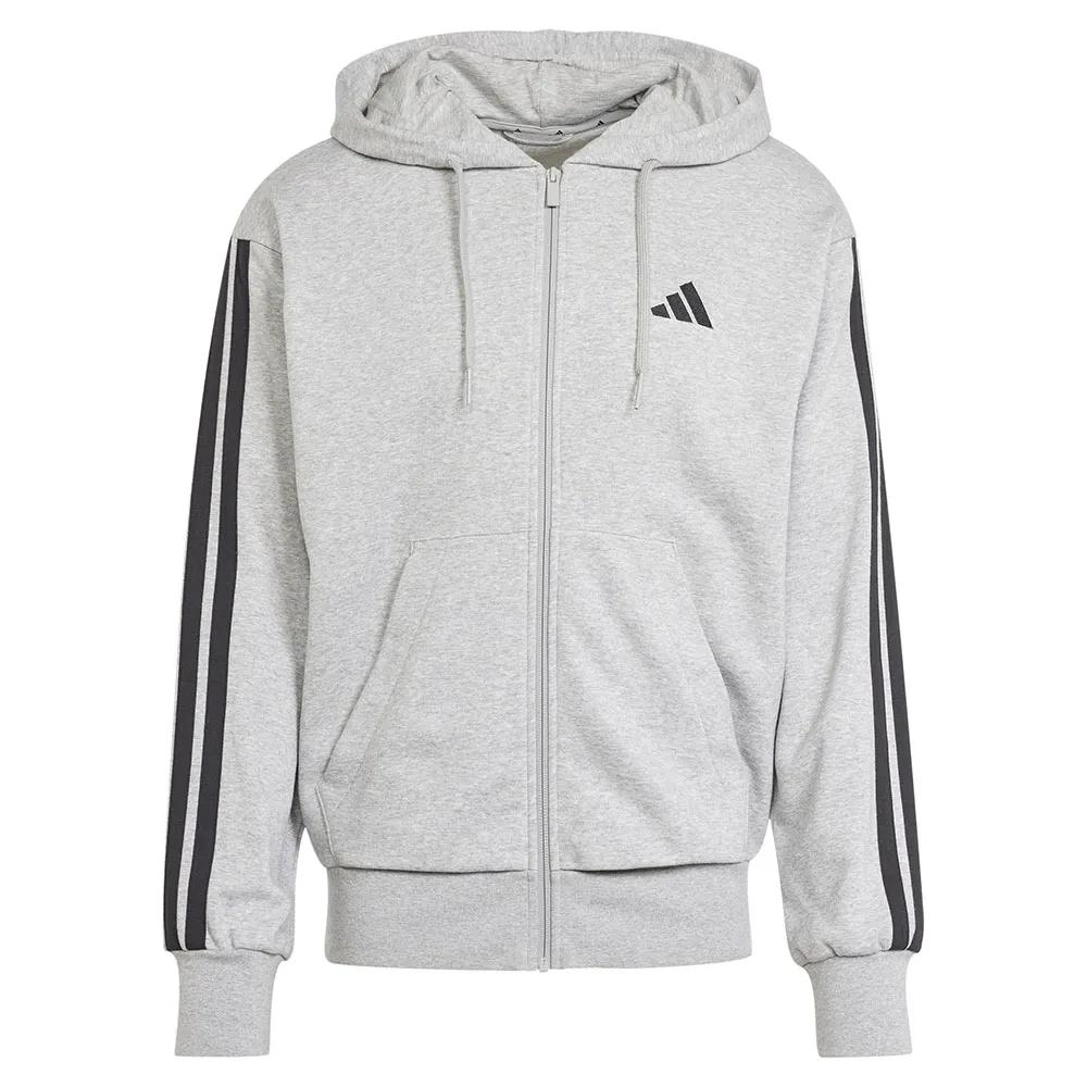 Adidas Essentials 3-Stripes Hoodie Full Zip Grey