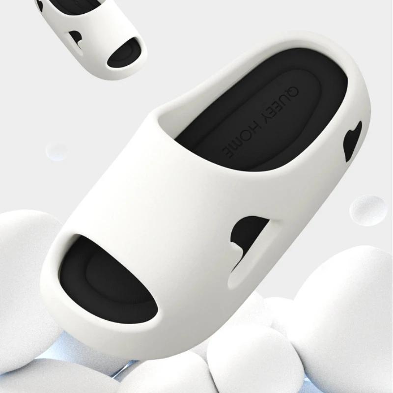 Модные тапочки Poop Feeling, лето 2024 года, новые цветные толстые подошвы, нескользящие, одно слово, женские универсальные повседневные классные сандалии