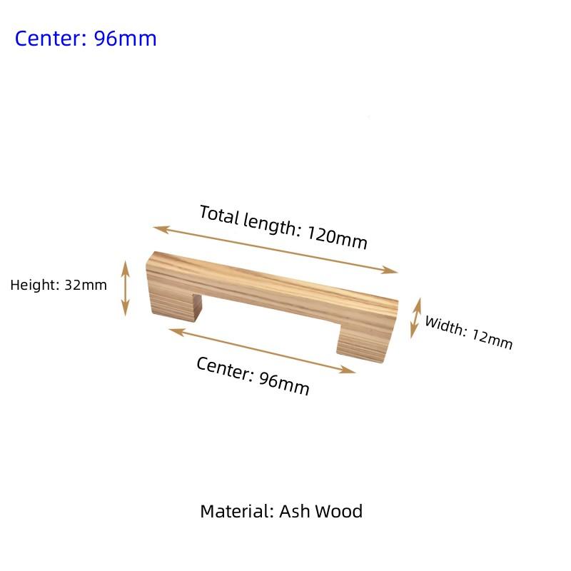 Nordic Wooden Cabinet Drawer Pulls Square Shape Black Walnut Wardrobe Furniture Handle