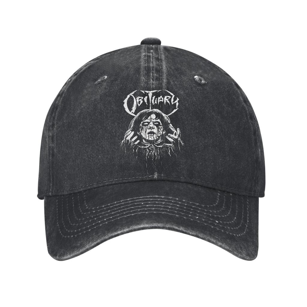 Beautiful Model Obituarys Baseball Caps Distressed Cotton Death Metal Band Snapback Cap Unisex Summer Adjustable Hat