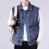 Men's Spring/Autumn Trendy Denim MA-1 Sleeveless PUNK Workwear Vest