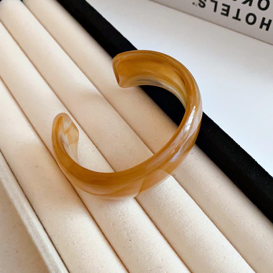Round Smudging Bangles for Women European and American Punk Acrylic Cuff Bracelets Goth Geometric Charms Wristband Jewelry M1