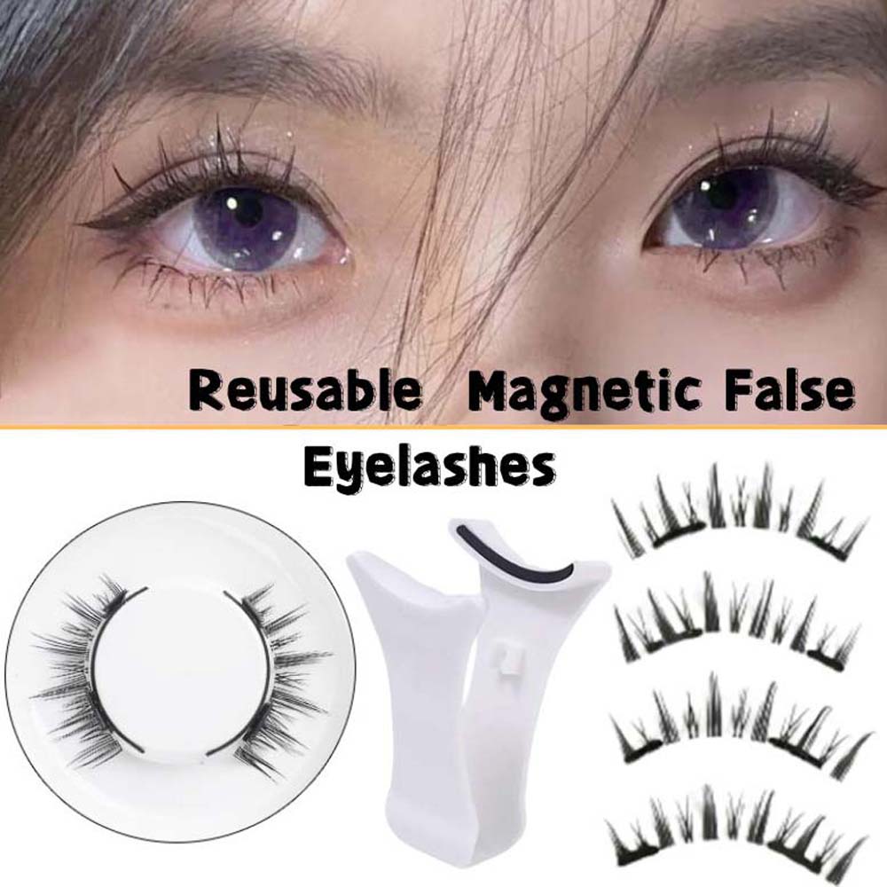 Glue Free Magnetic Eyelashes with Clip DIY False Eyelash Clusters Lady Makeup Tools