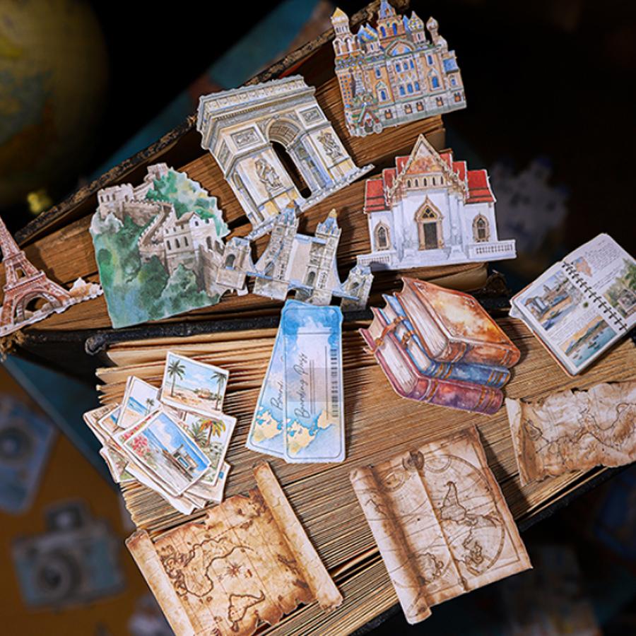 Mr Paper, Secrets in the Suitcase Collection Hard Card Stickers journal stickers Handbook scrapbook DIY Decoration Gifts
