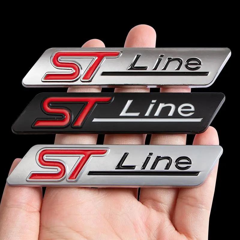 3D металлический значок ST Line на задний багажник автомобиля, эмблема, боковая наклейка на крыло для Stline Focus Fiesta Mondeo Ecosport Kuga ESCAPE