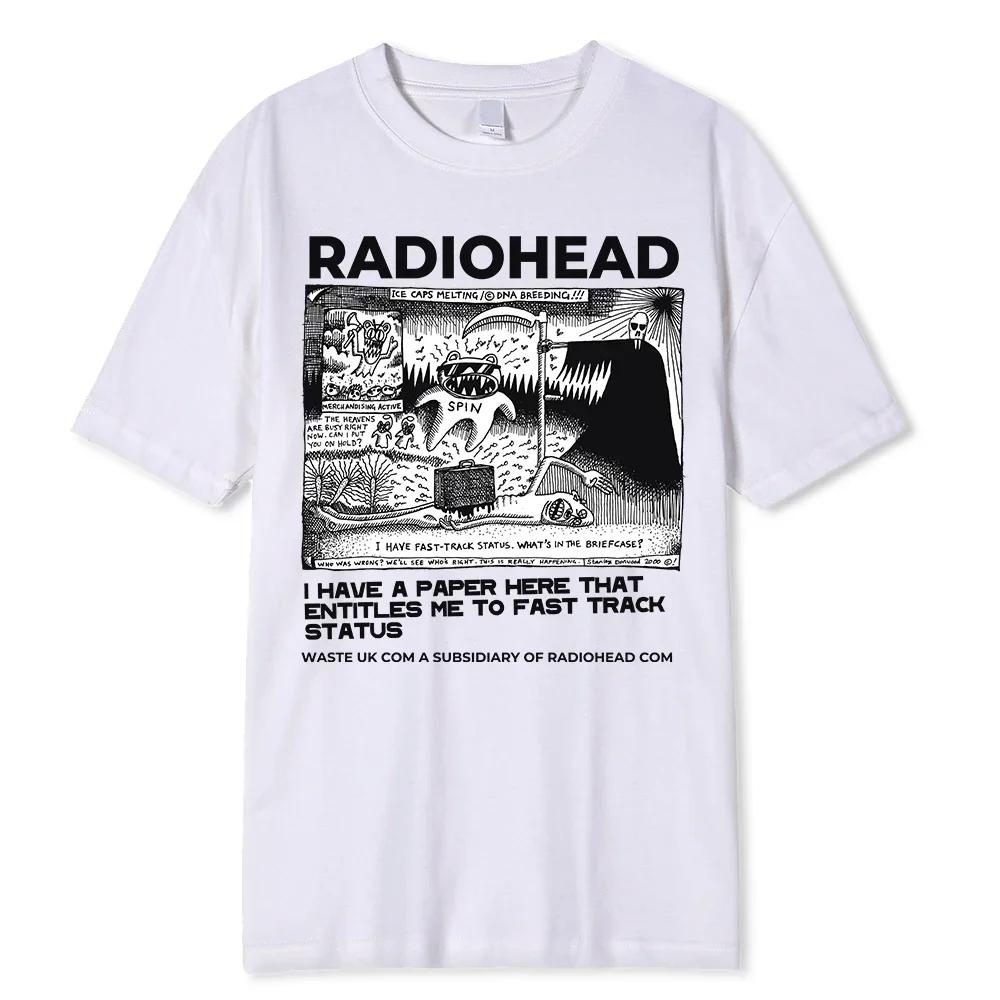 Radiohead Men Fashion Vintage Classic Tees North America Tour Rock Boy Camisetas Hombre Street Boys Cotton TShirt Oversized Tops