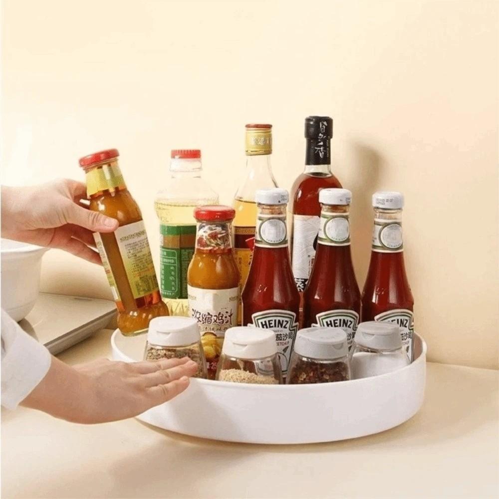 Non-Slip Storage Tray 360 Degree Rotating Rotating Cabinet Organizer Round Rack Plate Cosmetic