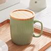 400ml Coffee Cup with Wood Lid Water Cups Ins Style Breakfast Cup  Household