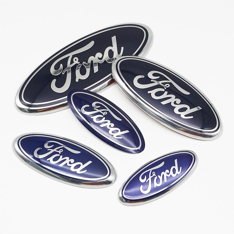 3D Aluminum Front Grille Rear Trunk Badge Emblem Cover For Ford Focus MK2 MK3 Fiesta Mondeo S-MAX Kuga Ranger Tuning Accessory