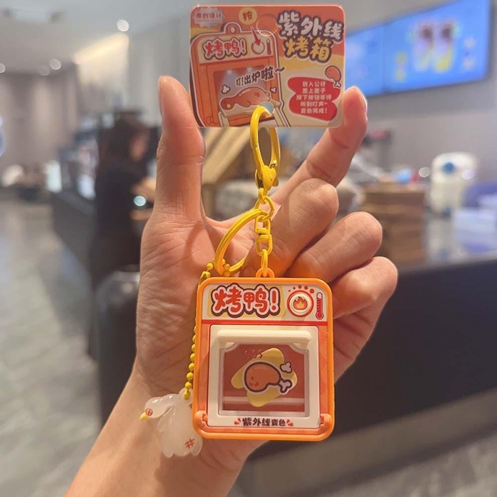 Miniature Color Changing Key Chain Funny Simulation Food Key Ring UV Toy Key Ring Kids