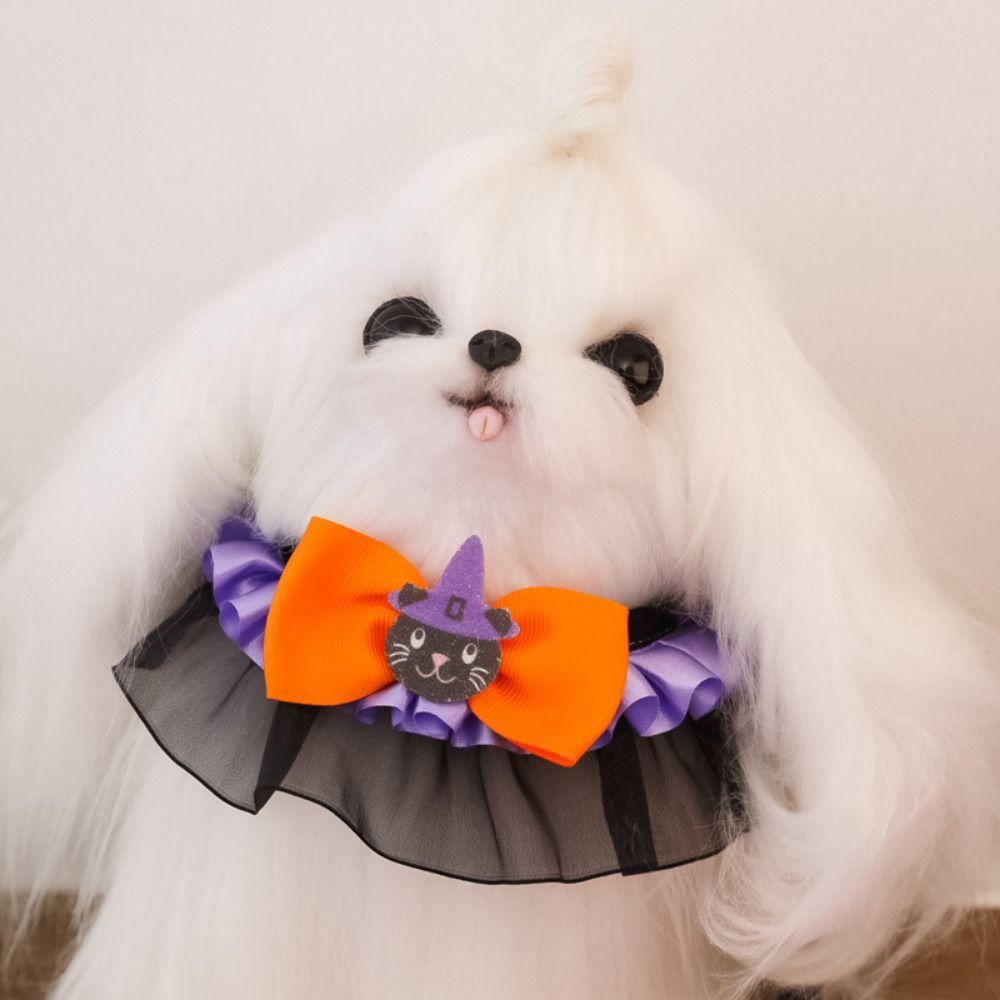 Pumpkin Printed Halloween Cat Collar Portable Halloween Dog Collar Pet Accessories