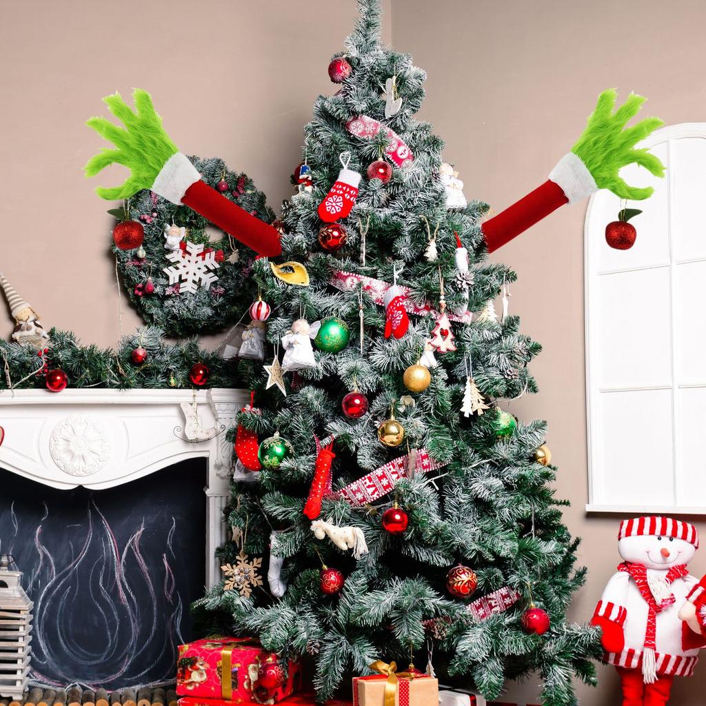 Holiday Christmas Tree Decorations Green Fur Monster Arms Home Decor Christmas Atmosphere Greenwich Doll Parties Fun Arms