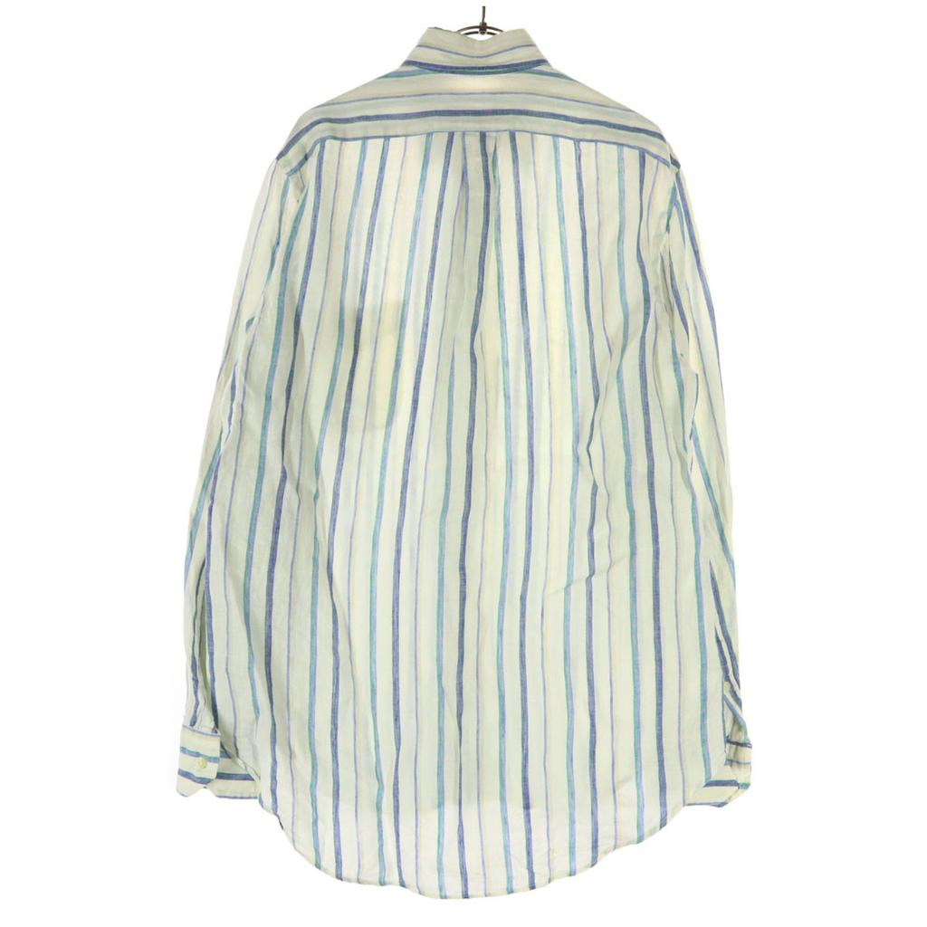 UGO COLELLA Striped Pattern Long sleeve Button down Linen shirt S Men's Used
