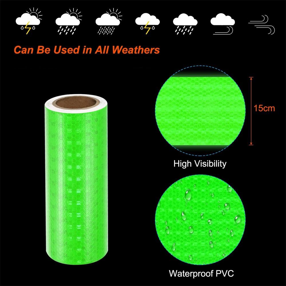 15cm*5m Reflective Tape Shiny Green Waterproof Adhesive Reflectors Strips Warning Caution Conspicuity Film For Car Truck Trailer