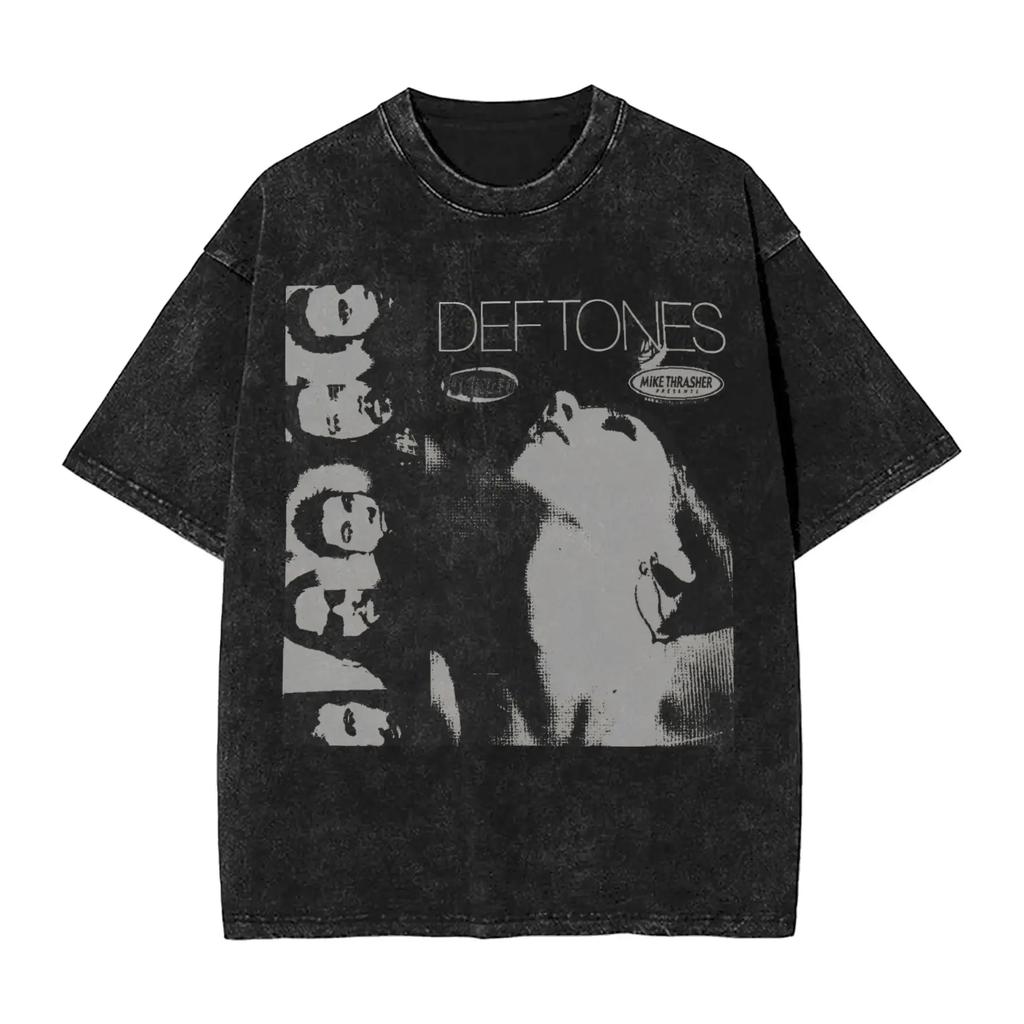 Новое поступление Мужская одежда Ohms Белый Пони Deftones Рок-группа Стиранная Футболка с коротким рукавом с круглым вырезом Y2k Мужская одежда Camisetas