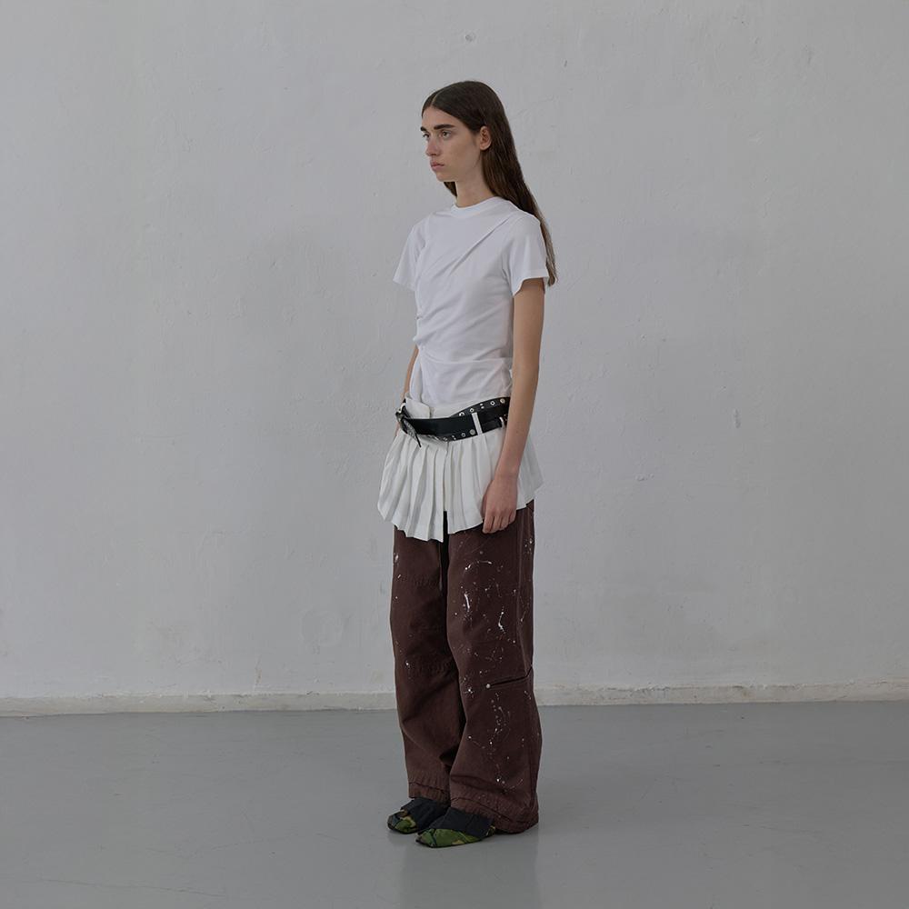 LCDC™ Paint Effect Wide-Leg Trousers (Brown)