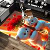 1pc Teddy Bear with Red Roses Chair Mat - Anime Cartoon Design, Office Chair Pad, Non-Slip Carpet for Home Decor, Seasonal Gift, Suitable for Office,