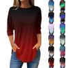 Женская свободная футболка с круглым вырезом и рукавом 3/4, верхний пуловер