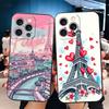 Франция Эйфелева башня Париж Мягкий чехол для телефона для iPhone 16 16E 17 Air 15 Pro Max 14 Plus 13 Mini 11 12 7 Черный чехол Задняя панель