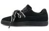 Women's Sneakers Suede Heart Satin New Authentic Black Women's