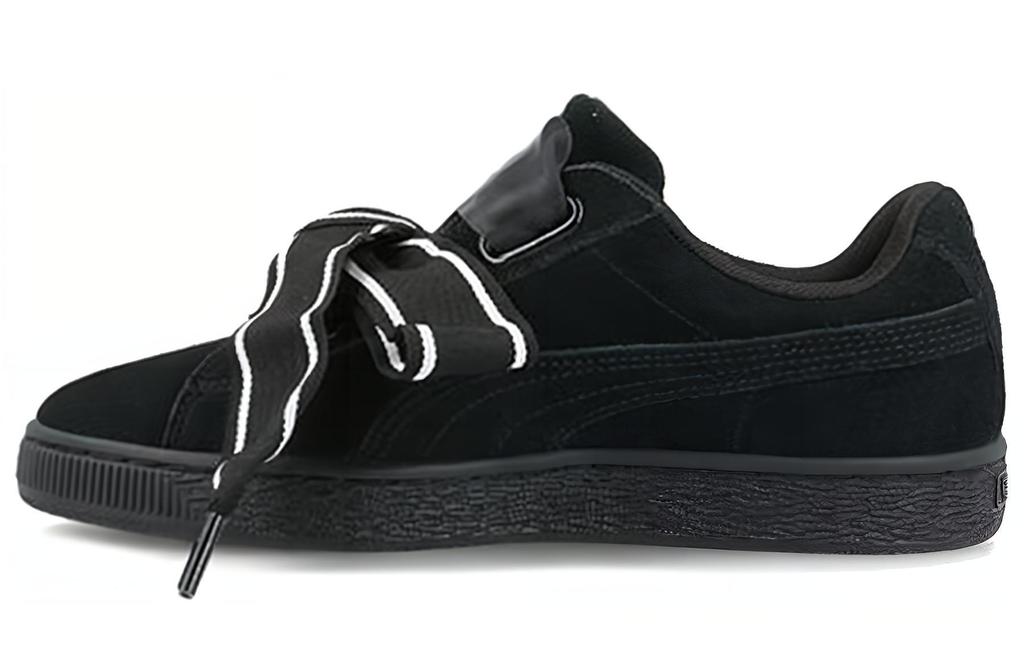 Women's Sneakers PUMA Suede Heart Satin New Authentic Black Women's
