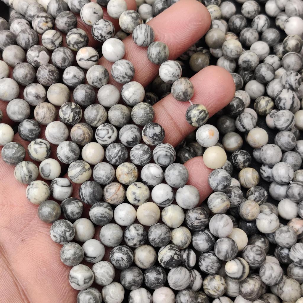 Удивительные бусины из матовой серой яшмы из натурального драгоценного камня, свободные бусины из драгоценных камней, гладкие круглые бусины диаметром 6, 8 и 10 мм.